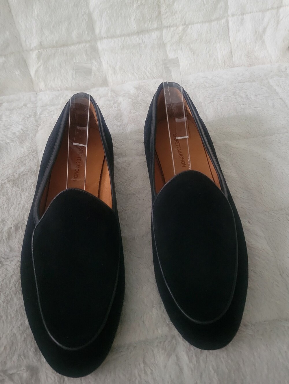 Beckett Simonon Black Suede Leather Flats Shoes Size 8.5